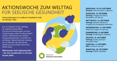 Aktionswoche zum Welttag für seelische Gesundheit 12.-20.10.26